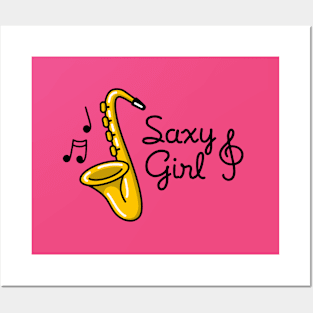 Saxy girl - Sexy Saxophone pun Posters and Art